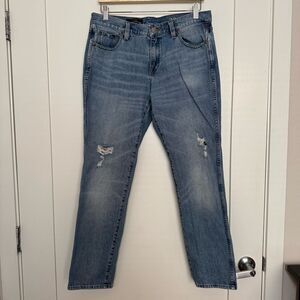 J Crew Jeans Broken In Boyfriend Womens Size 29 Blue Distressed Denim Cotton